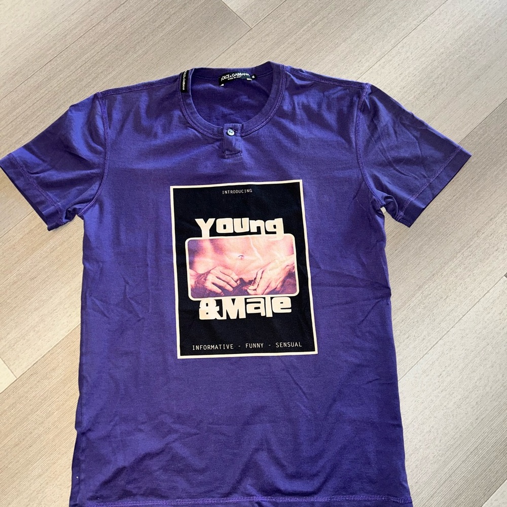 Dolce & Gabbana Purple Graphic Tee